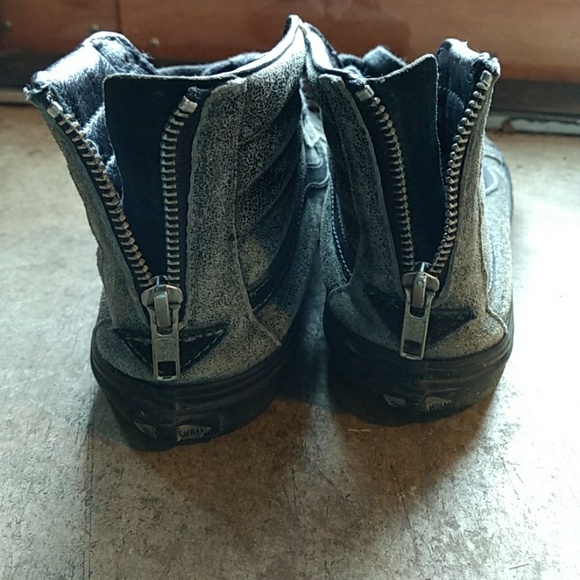 Vans black crackled leather high tops - Picture 5 of 6